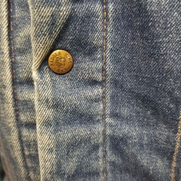 Vintage 90s Saddle King Barrel Racing Rodeo Embroidered Jean Trucker Jacket - Picture 8 of 10